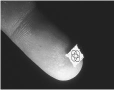 LSD on a small piece of blotter paper shown on the tip of a finger. (Custom Medical Stock Photo, Inc. Reproduced by permission.)